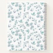 Carnet Elégante aquarelle Eucalyptus Recette personnalisé (Dos)