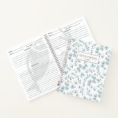 Carnet Elégante aquarelle Eucalyptus Recette personnalisé (Intérieur)