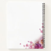 Carnet Elégante aquarelle Fleurs Rose Modèle moderne (Dos)