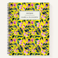 Elégante aquarelle Floral Jaune Nom Recette