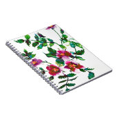 Carnet Elégante aquarelle moderne fleur sauvage rose fonc (Côté Droit)
