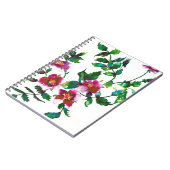 Carnet Elégante aquarelle moderne fleur sauvage rose fonc (Côté gauche)