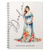 Carnet Elégante aquarelle naissance et post-partum Doula (Devant)