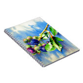 Carnet Elégante aquarelle peinture bleuet (Côté Droit)