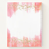 Carnet Elégante Aquarelle rose et or | (Dos)
