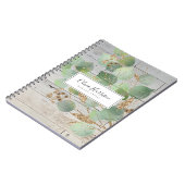 Carnet Elégante aquarelle verte Feuille d'or (Côté gauche)