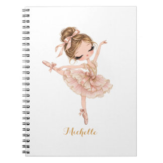 Carnet Elégante Ballerine Princesse Rose & Or