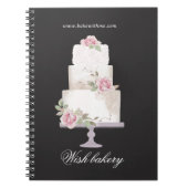 Carnet élégante boulangerie monogramme de gâteau mariage (Devant)