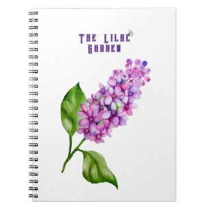 Carnet Élégante branche lilas aquarelle