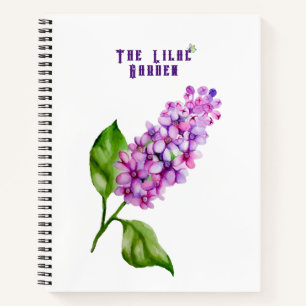 Carnet Élégante branche lilas aquarelle