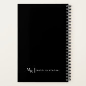 Carnet Élégante calligraphie de script noir personnalisé (Verso)