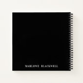 Carnet Élégante calligraphie noir bleu rose (Dos)