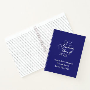 Carnet Élégante Classe de Graduation 2022 Blue Guest Book