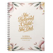 Carnet Élégante Classe de Graduation Année Florale Inspir (Devant)