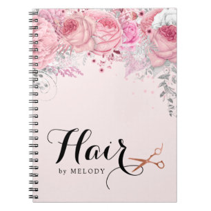 Carnet Elégante coiffeuse rose en cuivre