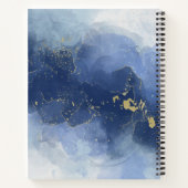 Carnet Élégante composition de l'encre d'alcool bleu or (Dos)