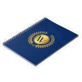 Carnet Élégante couronne Laurel avec Monogramme Initial (Côté gauche)