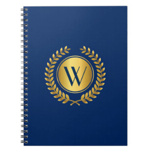 Carnet Élégante couronne Laurel avec Monogramme Initial