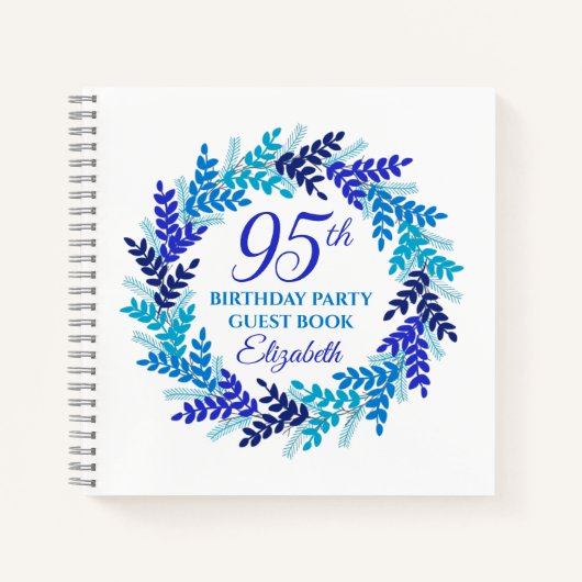 Carnet Élégante couronne royale bleue 95e fête d'annivers (Devant)