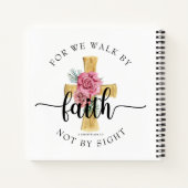 Carnet Elégante croix florale rose (Dos)