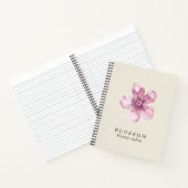 Carnet Élégante entreprise de fleurs de cerisier rose (Intérieur)