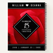 Carnet Élégante fête du 15e anniversaire du Mariage Rose (Dos)