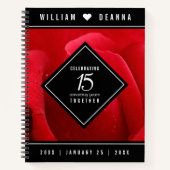 Carnet Élégante fête du 15e anniversaire du Mariage Rose (Devant)
