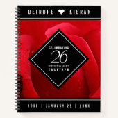 Carnet Élégante fête du 26e anniversaire du Mariage Rose (Devant)