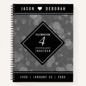 Carnet Élégante fête du 4e anniversaire du Mariage de lin (Devant)