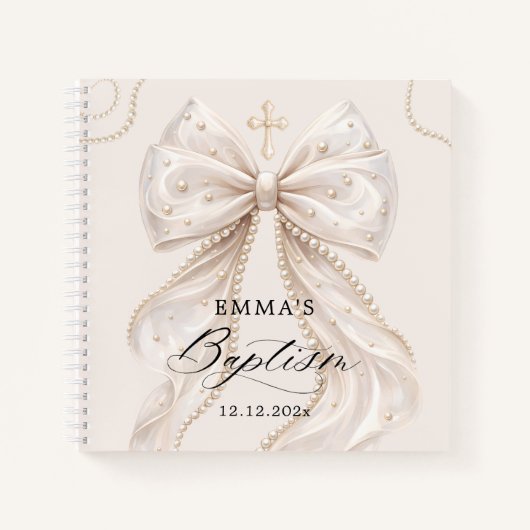 Carnet Élégante fille bébé arc en perle (Devant)