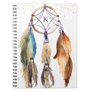 Carnet Elégante Fille Dreamcatcher Feather personnalisée
