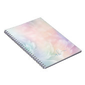 Carnet Élégante fille monogramme Pastel Plume arc-en-ciel (Côté Droit)