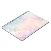 Carnet Élégante fille monogramme Pastel Plume arc-en-ciel (Côté gauche)