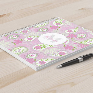 Carnet Élégante fille rose preppy Paisley Imprimer Motif