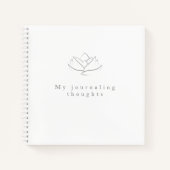 Carnet Élégante Fleur de Lotus Gris Regarder les pensées (Devant)