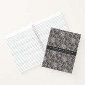 Carnet Élégante Fleurs de Dandelion Gris | Nom et sujet (Intérieur)