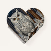 Carnet Élégante forêt d'hiver de chouette blanche boho (Devant)