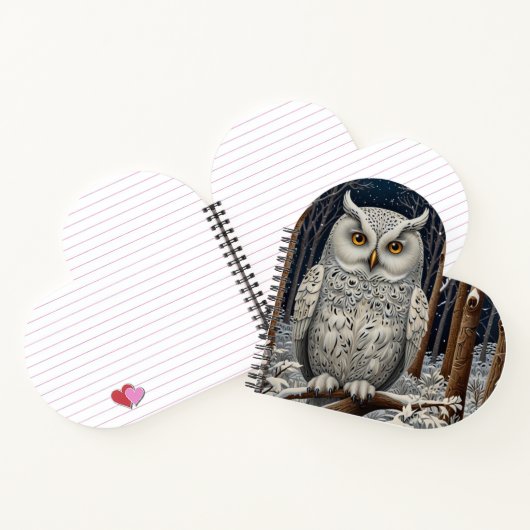 Carnet Élégante forêt d'hiver de chouette blanche boho (Intérieur)