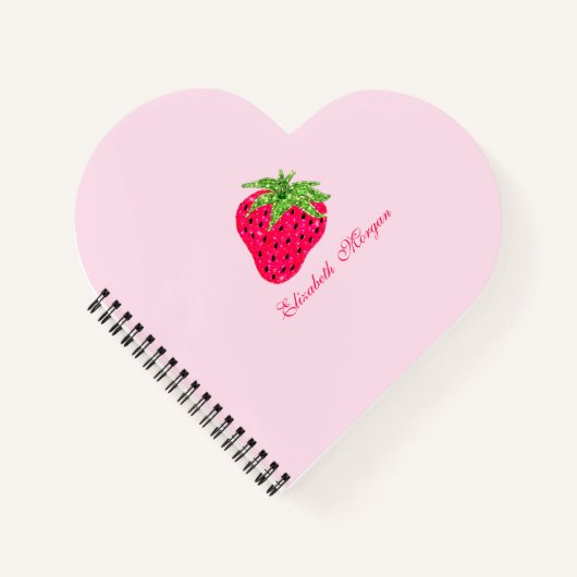 Carnet Élégante Fraise Pailletée (Devant)