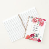 Carnet Elégante French Peonies Aquarelle Personnalisée (Intérieur)