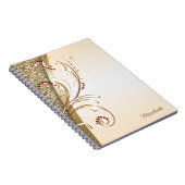 Carnet Élégante Glitterie Or - Personnalisée (Côté Droit)