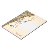 Carnet Élégante Glitterie Or - Personnalisée (Côté gauche)