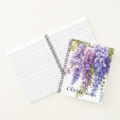 Carnet Elégante glycine d'aquarelle violette florale (Intérieur)