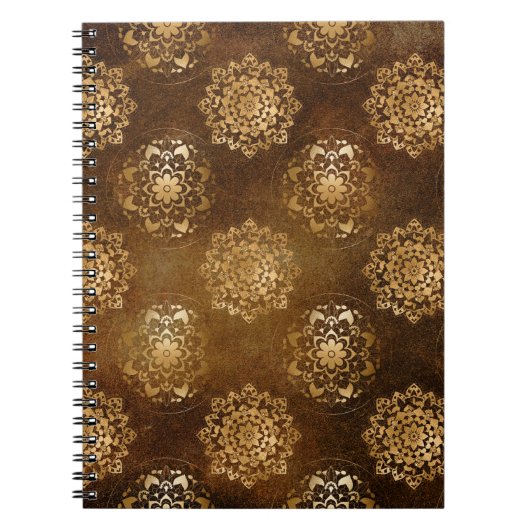 Carnet Elégante Gold Foil et Black Indian Mandala (Devant)
