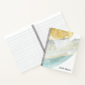 Carnet Élégante huile d'or moderne et Turquoise Abstrait  (Intérieur)