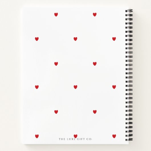 Carnet Élégante Jolie Fête des mariées Coeurs rouges Rece (Dos)