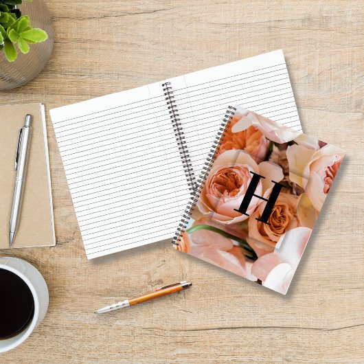 Carnet Élégante lettre initiale personnalisée H Monogramm