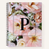 Carnet Élégante lettre initiale personnalisée P Rose Mono (Devant)