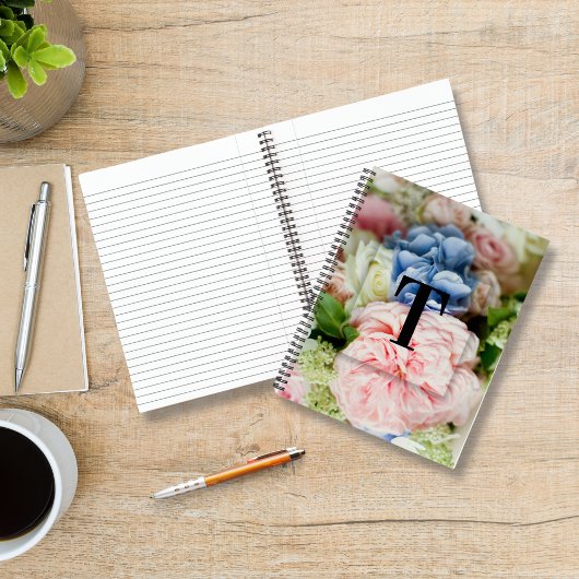 Carnet Élégante lettre initiale personnalisée T Monogramm