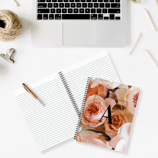 Carnet Élégante Lettre initiale personnalisée Un Monogram